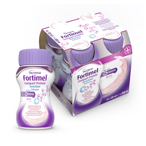 NUTRICIA FORTIMEL COMPACT PROTEIN GUSTO FRUTTI ROSSI RINFRESCANTI 4 BOTTIGLIE DA 125 ML - Farmacia Dott. Pasquale Russo