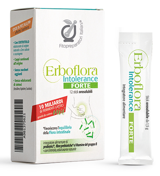 FITOPREPARATORI ITALIANI ERBOFLORA INTOLERANCE FORTE 12 STICK - Farmacia Dott. Pasquale Russo
