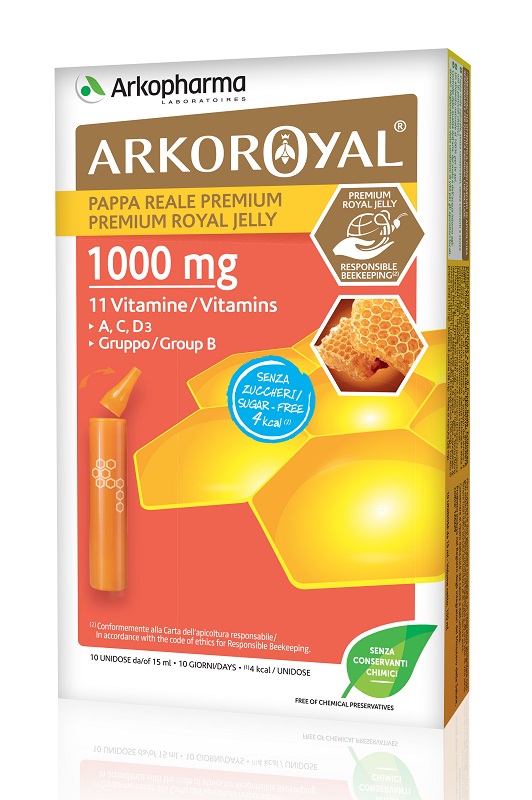 ARKOROYAL PAPPA REALE 1000 MG + VITAMINE SENZA ZUCCHERO 10 FIALE - Farmacia Dott. Pasquale Russo