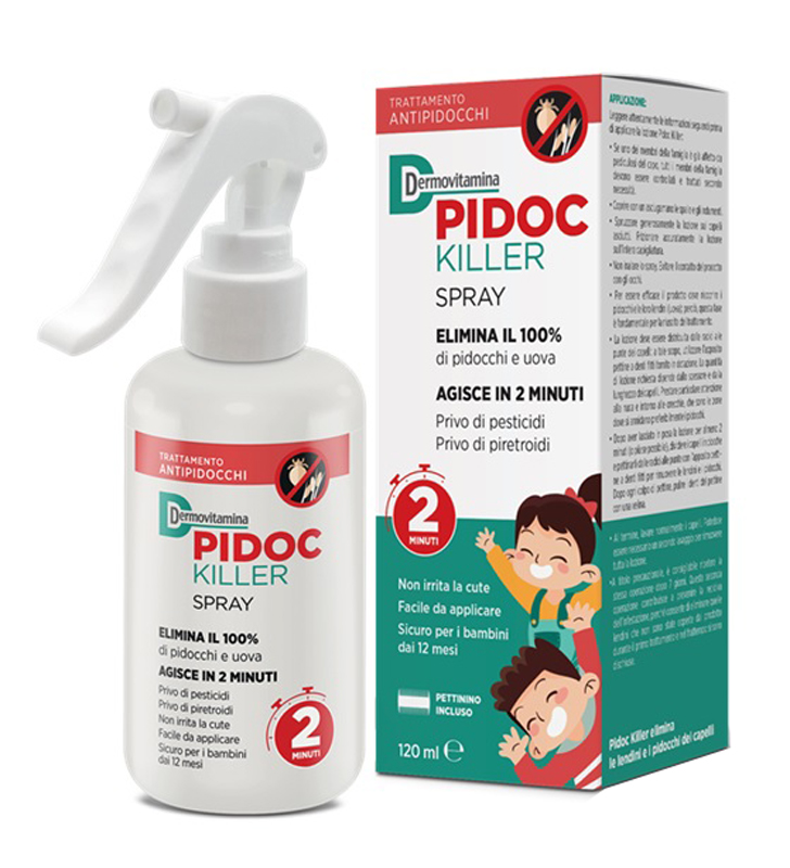 DERMOVITAMINA PIDOC KILLER SPRAY 120 ML PETTININO INCLUSO - Farmacia Dott. Pasquale Russo