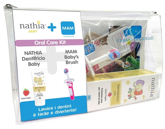 ORAL CARE KIT MASCHIO 1 DENTIFRICIO BABY NATHIA 50 ML + 1 MAM BABY'S BRUSH - Farmacia Dott. Pasquale Russo