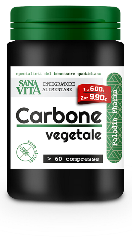 SANAVITA CARBONE VEGETALE 60 COMPRESSE - Farmacia Dott. Pasquale Russo