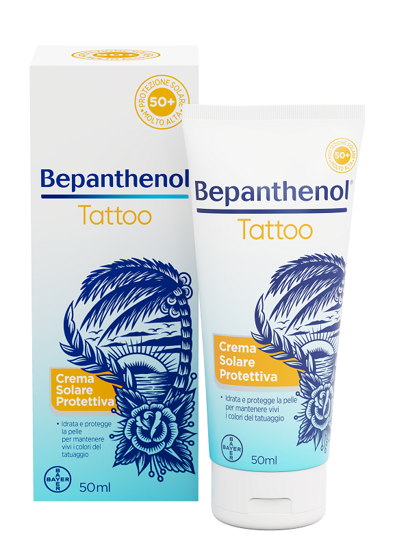 BEPANTHENOL TATTOO CREMA SOLARE PROTETTIVA SPF50+ 50 ML - Farmacia Dott. Pasquale Russo