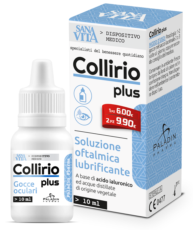 GOCCE OCULARI SANAVITA COLLIRIO PLUS 10 ML - Farmacia Dott. Pasquale Russo