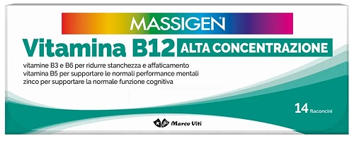 MASSIGEN VITAMINA B12 ALTA CONCENTRAZIONE 14 FLACONCINI - Farmacia Dott. Pasquale Russo