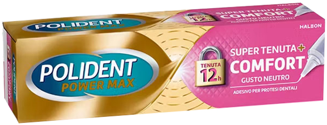 CREMA ADESIVA PROTESI DENTALI POLIDENT POWER MAX SUPER TENUTA+COMFORT 70 G - Farmacia Dott. Pasquale Russo