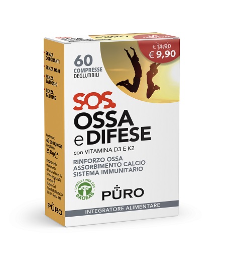 PURO SOS OSSA E DIFESE 60 COMPRESSE DEGLUTIBILI - Farmacia Dott. Pasquale Russo