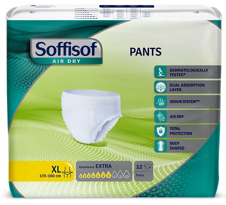 PANNOLONE SOFFISOF AIR DRY PANTS EXTRA EXTRA LARGE 12 PEZZI - Farmacia Dott. Pasquale Russo