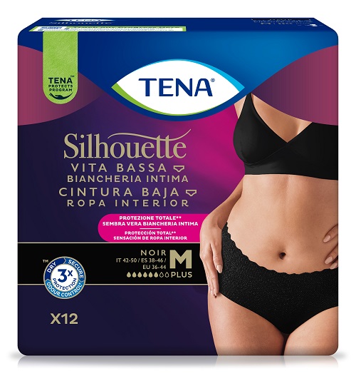 PANNOLONE A MUTANDINA ASSORBENTE TENA SILHOUETTE NOIR M VITA BASSA 12 PEZZI - Farmacia Dott. Pasquale Russo