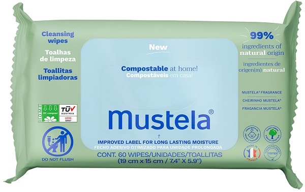 MUSTELA SALVIETTE COMPOSTABILI PROFUMATE 60 PEZZI - Farmacia Dott. Pasquale Russo