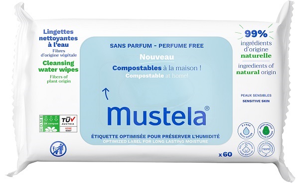 MUSTELA SALVIETTE ACQUA COMPOSTABILI SENZA PROFUMO 60 PEZZI - Farmacia Dott. Pasquale Russo