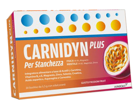 CARNIDYN PLUS 20 BUSTINE DA 5,3 G GUSTO PASSION FRUIT - Farmacia Dott. Pasquale Russo